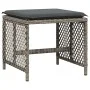 Gartenhocker mit Kissen 4 Stück PE-Rattan Grau 41x41x36 cm von , Hocker für den Außenbereich - Ref: Foro24-365050, Preis: 96,...