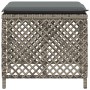 Taburetes de jardín con cojines 4 uds ratán PE gris 41x41x36 cm de , Otomanas de exterior - Ref: Foro24-365050, Precio: 92,25 €
