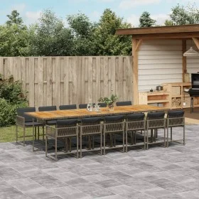 Set comedor de jardín con cojines 13 pzas ratán sintético gris de , Conjuntos de jardín - Ref: Foro24-3211490, Precio: 1,00 €...