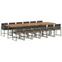 Garten-Essgruppe mit 13-teiligen Kissen aus grauem synthetischem Rattan. von , Gartensets - Ref: Foro24-3211490, Preis: 1,00 ...