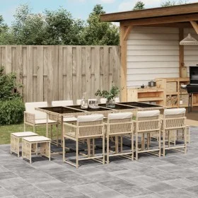 Garden dining set with 13-piece synthetic rattan beige cushions. by , Garden sets - Ref: Foro24-3211522, Price: 726,01 €, Dis...