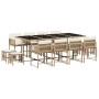 Set comedor de jardín con cojines 13 pzas ratán sintético beige de , Conjuntos de jardín - Ref: Foro24-3211522, Precio: 646,2...