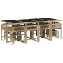 Set comedor de jardín con cojines 13 pzas ratán sintético beige de , Conjuntos de jardín - Ref: Foro24-3211522, Precio: 646,2...