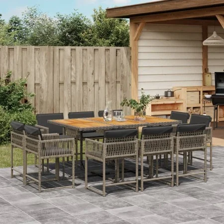 11-piece garden dining set with gray synthetic rattan cushions by , Garden sets - Ref: Foro24-3211574, Price: 681,75 €, Disco...