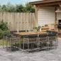 11-piece garden dining set with gray synthetic rattan cushions by , Garden sets - Ref: Foro24-3211574, Price: 681,75 €, Disco...