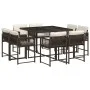 Garden dining set 9 pieces with brown synthetic rattan cushions by , Garden sets - Ref: Foro24-3211557, Price: 485,29 €, Disc...