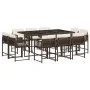 Set comedor de jardín 11 pzas y cojines ratán sintético marrón de , Conjuntos de jardín - Ref: Foro24-3211569, Precio: 636,48...