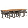 Garten-Essgruppe 11-teilig mit grauen Polstern aus synthetischem Rattan. von , Gartensets - Ref: Foro24-3211478, Preis: 751,9...