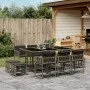 Set de comedor de jardín 11 pzas y cojines ratán sintético gris de , Conjuntos de jardín - Ref: Foro24-3211508, Precio: 520,1...