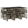Set de comedor de jardín 11 pzas y cojines ratán sintético gris de , Conjuntos de jardín - Ref: Foro24-3211508, Precio: 435,83 €