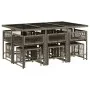 Set de comedor de jardín 11 pzas y cojines ratán sintético gris de , Conjuntos de jardín - Ref: Foro24-3211508, Precio: 520,1...