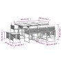 11-piece garden dining set with gray synthetic rattan cushions by , Garden sets - Ref: Foro24-3211508, Price: 469,50 €, Disco...
