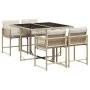 Garden dining set 5 pieces with beige synthetic rattan cushions by , Garden sets - Ref: Foro24-3211438, Price: 292,88 €, Disc...