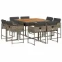 Garden dining set 9 pieces and gray synthetic rattan cushions by , Garden sets - Ref: Foro24-3211562, Price: 514,81 €, Discou...