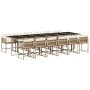 Garten-Essgruppe mit 13-teiligen Kissen aus synthetischem Rattan in Beige. von , Gartensets - Ref: Foro24-3211486, Preis: 722...