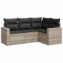 Garden sofa set 4 pieces with gray synthetic rattan cushions by , Garden sets - Ref: Foro24-3218902, Price: 295,19 €, Discoun...