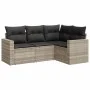 Set de sofás de jardín 4 pzas y cojines ratán sintético gris de , Conjuntos de jardín - Ref: Foro24-3218902, Precio: 301,21 €...