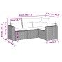 Garden sofa set 4 pieces with gray synthetic rattan cushions by , Garden sets - Ref: Foro24-3218902, Price: 295,19 €, Discoun...