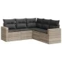 Set of garden sofas and cushions 5 pieces light gray synthetic rattan by , Garden sets - Ref: Foro24-3218942, Price: 359,20 €...