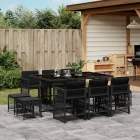 11-piece garden dining set with black synthetic rattan cushions by , Garden sets - Ref: Foro24-3211687, Price: 548,47 €, Disc...