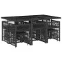 Set de comedor jardín 11 pzas con cojines ratán sintético negro de , Conjuntos de jardín - Ref: Foro24-3211687, Precio: 548,4...