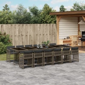 Garden dining set with 13-piece synthetic rattan cushions in gray. by , Garden sets - Ref: Foro24-3211664, Price: 832,65 €, D...