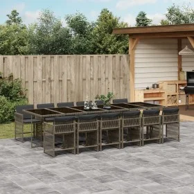 Garden dining set with 13-piece synthetic rattan cushions in gray. by , Garden sets - Ref: Foro24-3211664, Price: 960,92 €, D...