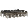 Garten-Essgruppe mit 13-teiligen Kissen aus grauem synthetischem Rattan. von , Gartensets - Ref: Foro24-3211664, Preis: 832,6...