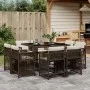 Garten-Essgruppe, 9-teilig, mit braunen Kunststoff-Rattan-Kissen. von , Gartensets - Ref: Foro24-3211737, Preis: 531,26 €, Ra...