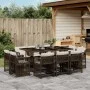 Garten-Essgruppe 11-teilig mit braunen Kunststoff-Rattan-Kissen. von , Gartensets - Ref: Foro24-3211749, Preis: 716,07 €, Rab...