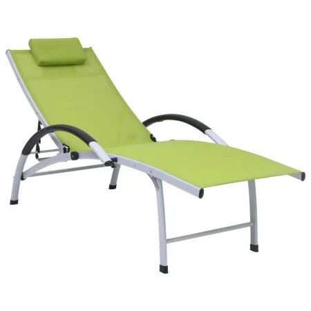 Tumbona de aluminio textilene verde by vidaXL, Loungers - Ref: Foro24-310504, Price: 181,00 €, Discount: %