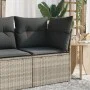 Garten-Ecksofa mit hellgrauen Kissen aus synthetischem Rattan. von , Outdoor-Sofas - Ref: Foro24-366175, Preis: 97,02 €, Raba...