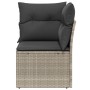 Garten-Ecksofa mit hellgrauen Kissen aus synthetischem Rattan. von , Outdoor-Sofas - Ref: Foro24-366175, Preis: 94,97 €, Raba...