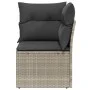 Garten-Ecksofa mit hellgrauen Kissen aus synthetischem Rattan. von , Outdoor-Sofas - Ref: Foro24-366175, Preis: 97,02 €, Raba...