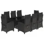 Set de comedor de jardín 9 pzas y cojines ratán sintético negro de , Conjuntos de jardín - Ref: Foro24-3212921, Precio: 1,00 ...