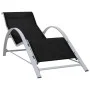 Sun loungers with side table, 2 units, black aluminum by vidaXL, Loungers - Ref: Foro24-310534, Price: 214,18 €, Discount: %