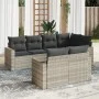 Garden sofa set 7 pieces with light gray PE rattan cushions by , Garden sets - Ref: Foro24-3219202, Price: 508,02 €, Discount: %