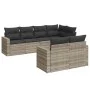Garden sofa set 7 pieces with light gray PE rattan cushions by , Garden sets - Ref: Foro24-3219202, Price: 508,02 €, Discount: %