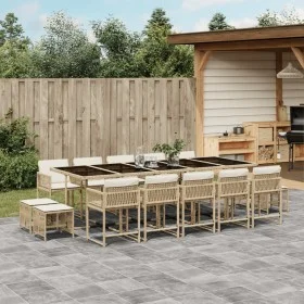 Garden dining set with 15-piece synthetic rattan beige cushions by , Garden sets - Ref: Foro24-3211534, Price: 854,03 €, Disc...