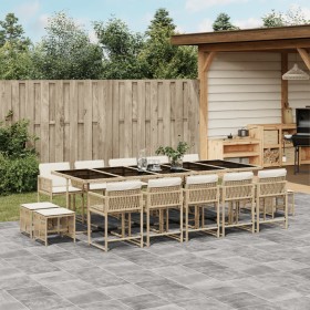 Garten-Essgruppe mit 15-teiligen Kissen aus synthetischem Rattan in Beige. von , Gartensets - Ref: Foro24-3211534, Preis: 762...