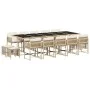 Garden dining set with 15-piece synthetic rattan beige cushions by , Garden sets - Ref: Foro24-3211534, Price: 854,03 €, Disc...