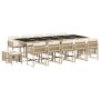 Set comedor de jardín con cojines 15 pzas ratán sintético beige de , Conjuntos de jardín - Ref: Foro24-3211534, Precio: 760,1...