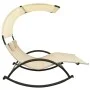 Double sun lounger with cream-colored textilene canopy by vidaXL, Loungers - Ref: Foro24-310548, Price: 220,06 €, Discount: %