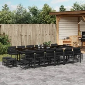 Garden furniture set 17 pieces with black synthetic rattan cushions by , Garden sets - Ref: Foro24-3211543, Price: 951,10 €, ...