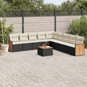 Garden sofa set 10 pieces with black synthetic rattan cushions by , Garden sets - Ref: Foro24-3260145, Price: 568,36 €, Disco...