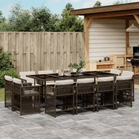Garden furniture set 13 pieces and brown synthetic rattan cushions by , Garden sets - Ref: Foro24-3211761, Price: 913,19 €, D...