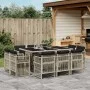 11-piece garden dining set with gray synthetic rattan cushions by , Garden sets - Ref: Foro24-3211031, Price: 693,56 €, Disco...