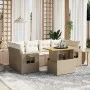 Set of 7-piece garden sofas and beige synthetic rattan cushions by , Garden sets - Ref: Foro24-3271653, Price: 540,31 €, Disc...
