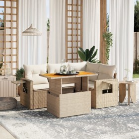 Gartensofa-Set mit 5-teiligen Kissen aus synthetischem Rattan in Beige. von , Gartensets - Ref: Foro24-3271737, Preis: 393,08...