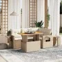Garden sofa set with 5-piece synthetic rattan beige cushions by , Garden sets - Ref: Foro24-3271737, Price: 420,21 €, Discoun...